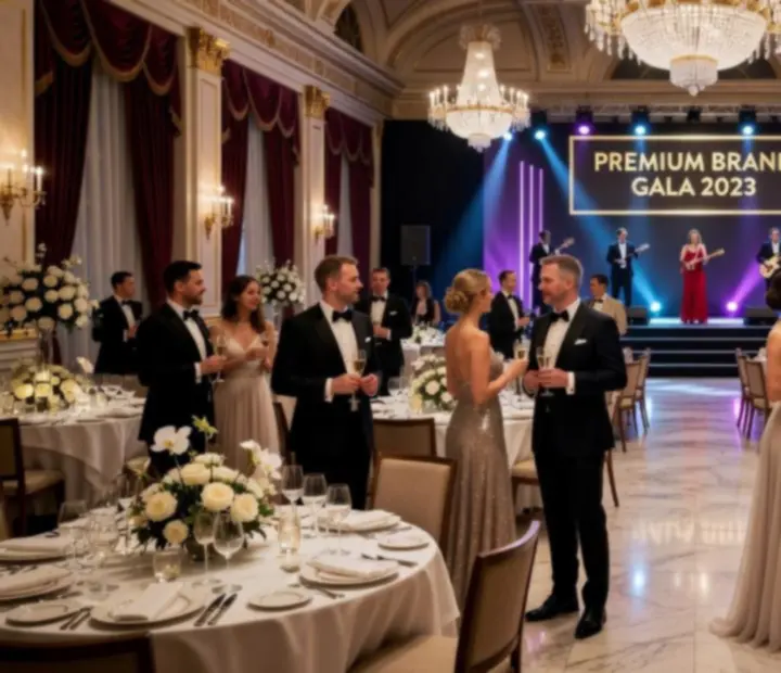 Cinematiczne ujęcie gali korporacyjnej z ekskluzywną oprawą