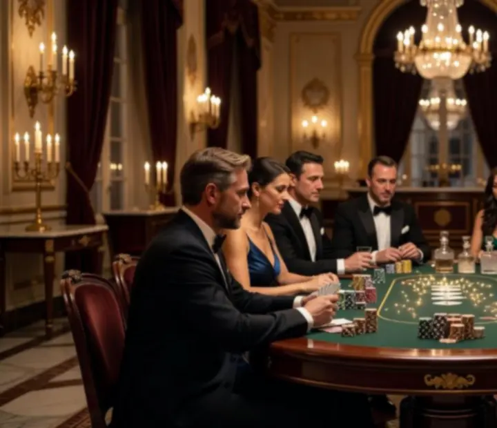 Luksusowy pokerowy wieczór podczas eleganckiego eventu