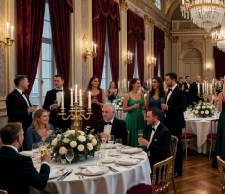 Luksusowa sala bankietowa przygotowana na elegancki wieczór VIP